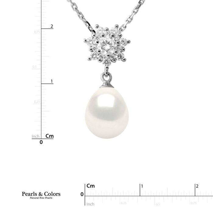 Collier - PEARLS & COLORS - Prestige - Perle d'eau douce 9-10 mm - Perle blanche - Argent 925