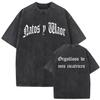 Washed Vintage Natos Waor Hijos De La Ruina Logo Album Merch T Shirts Mens Women Hip Hop Gothic Short Sleeve Tshirt Streetwear