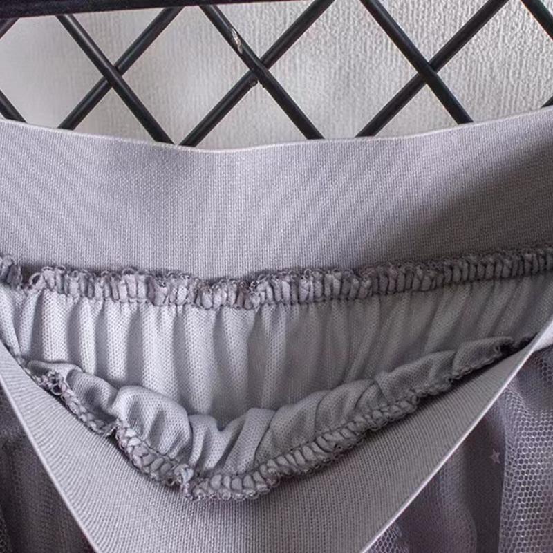 Fusta tutu din plasă cu paiete, cu talie elastică strălucitoare, din tul lung, fustă în formă de A