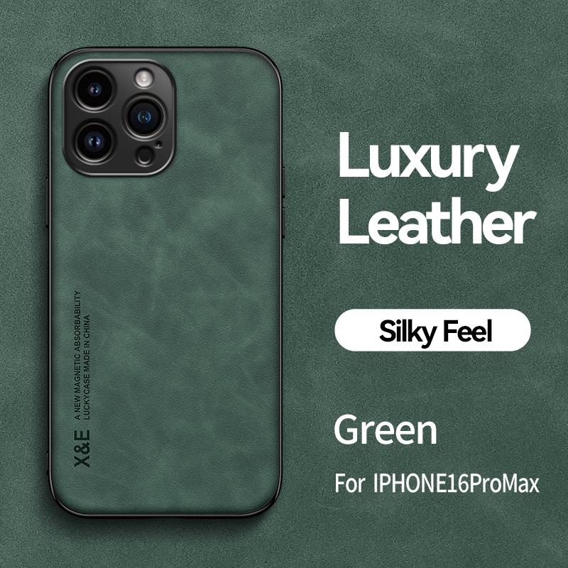 Luksusowe etui na telefon ze skóry owczej dla iPhone 16 15 14 Pro Max Plus 16E Z magnetycznym przyssaniem Lekkie Elegancki skórzany pokrowiec