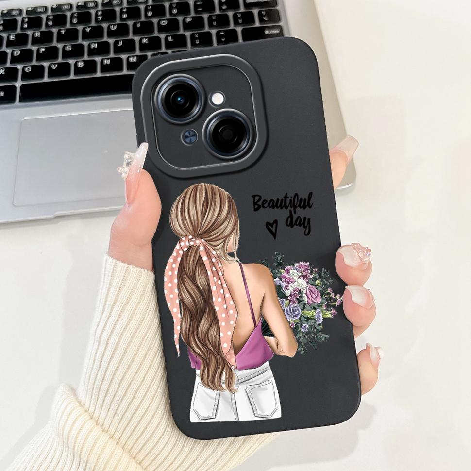 For Tecno Spark Go 1 Case Stylish Sunflower Butterfly Soft Silicone Phone Case For Tecno SparkGo 1 GO1 6.67" Cover Bumper