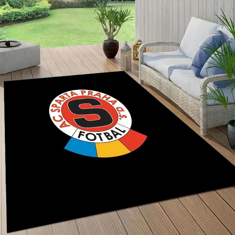 Tappeto Quadrato con Fantasia a Quadri AC Sparta Prague, Tappeto da Area, Tappeto per Soggiorno Camera da Letto Divano Sala Giochi Decorazione, Tappetino Antiscivolo