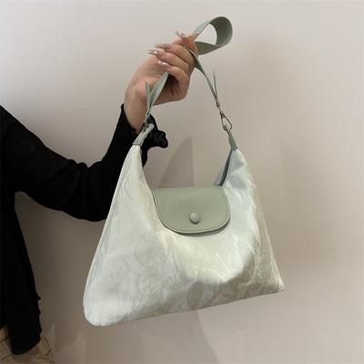 Einfache Tragetasche Damen neue Textur lässig große Kapazität einfarbig Schultertasche Pendler Messenger