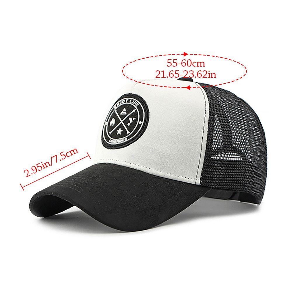 Casquette de baseball d'été en maille avec patch lettre, chapeau de soleil sport à rabat pour hommes et femmes