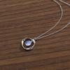 Silver Plated Irregular Moonstone Pendant Necklace, Delicate Blue Flash Moonstone Necklace for Women