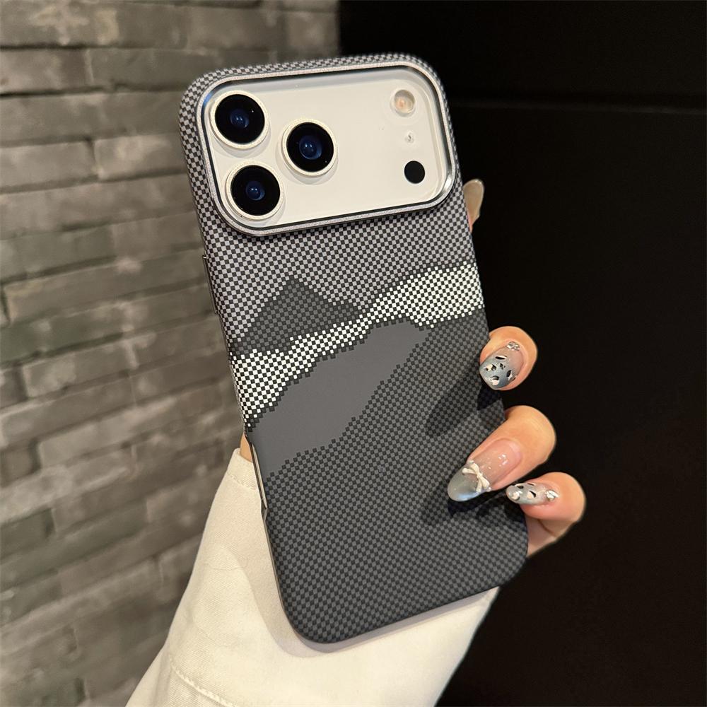 Slim Matte Carbon Fiber for  PC Case for For Iphone 17 Air 16 Pro Max 1 14 Plus 13 12 11 Wireless Charging Shockproof Cover