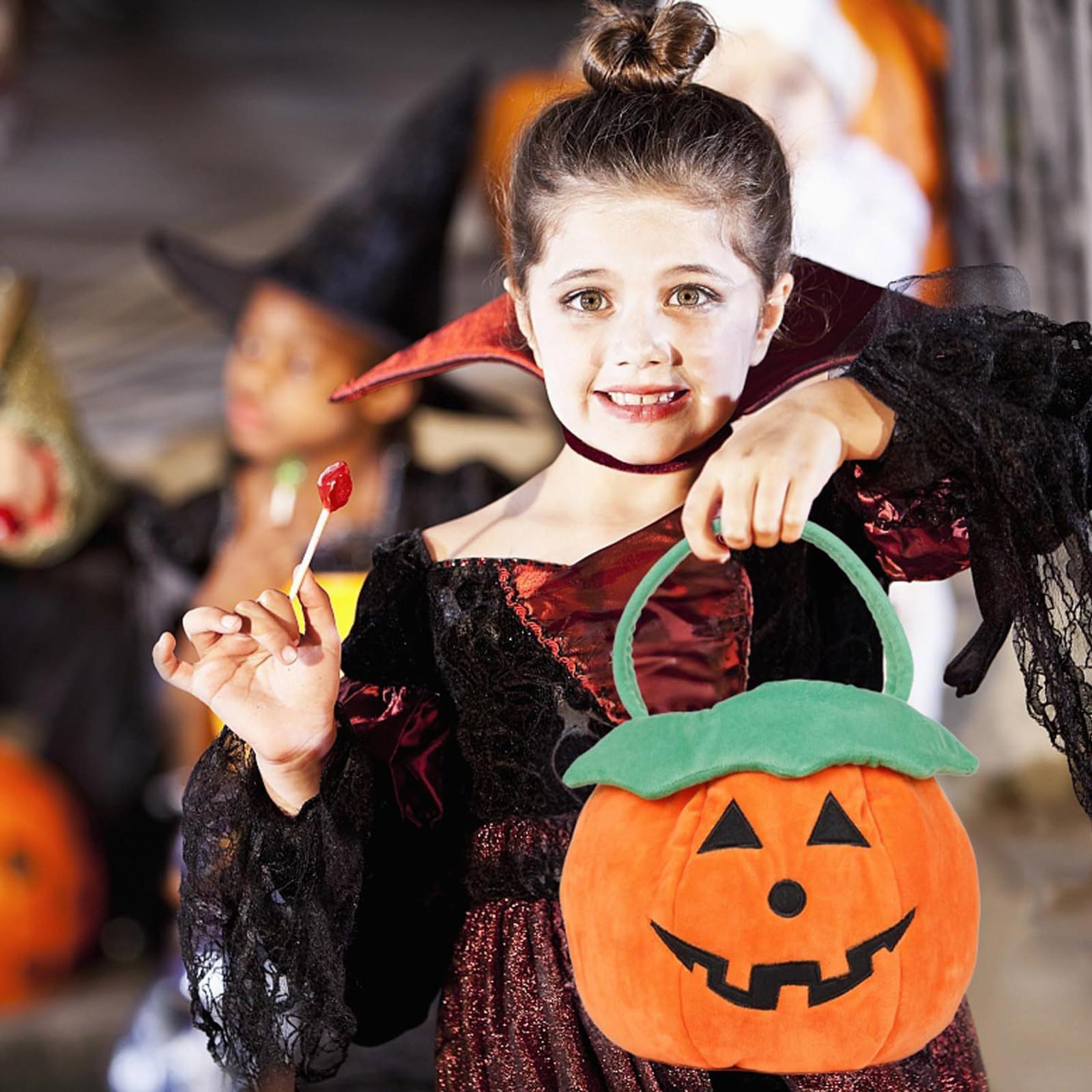 

Halloween Decoration Super Soft Plush Tote Bag, Festival Children s Candy Gift Bag, Pumpkin Bag One Size оранжевый