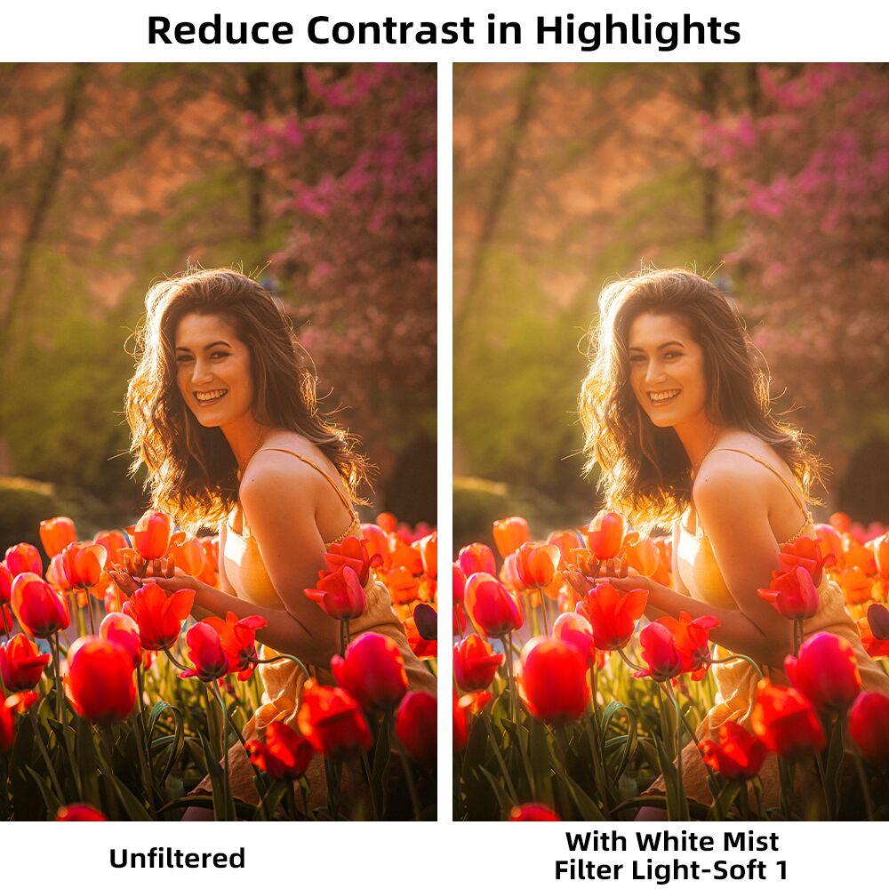 Walking Way Mist Soft Filter White Pro Mist Diffusion Lens Filter Dreamy Fog Effect Filter for Camera Photography Accessories 43mm
