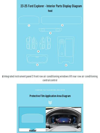 25-Piece Interior Protection Set for Ford Explorer: Gear Shift Knob and Navigation Screen Films