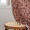American Cotton Linen Curtains Red Holiday Jacquard Fringe Curtain Finished Kitchen Valance Bedroom Living Room Semi-shading