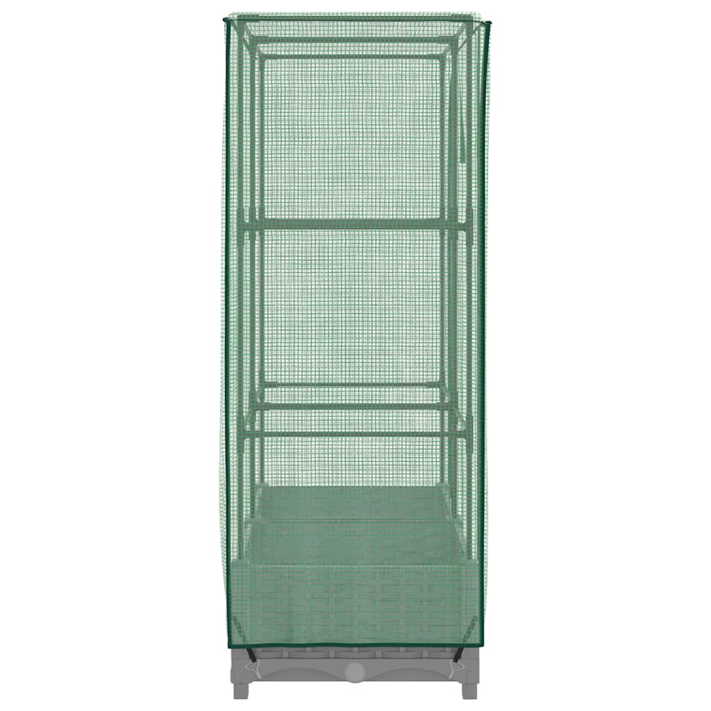 Vidaxl Raised Planter With Greenhouse, Rattan Look, 80X40X123 Cm