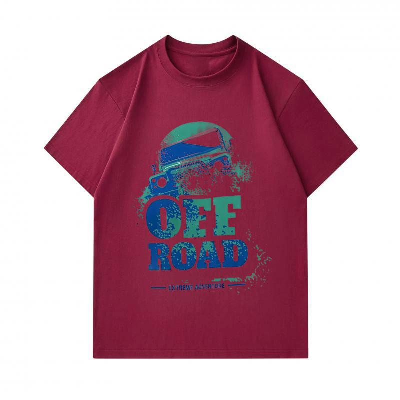Men's 100% Cotton Crew Neck Short Sleeve T-Shirt, Off Road Extreme Adventure Offroad Vehicle Print Casual Comfortable Breathable Tee for Outdoor Enthu