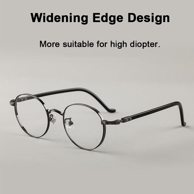 Japanese Style Pure Titanium Frame Acetate Temple Glasses Small Face Personalized Pile Head Design Eyeglass Widen Edges Eyewear