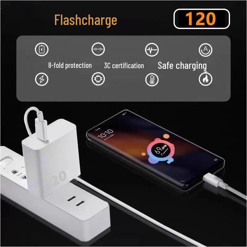 Gallium Nitride Fast Charge Cable for vivo 120W Charger, Compatible with iQOO Neo 8/9/10 Pro and X90s/X100