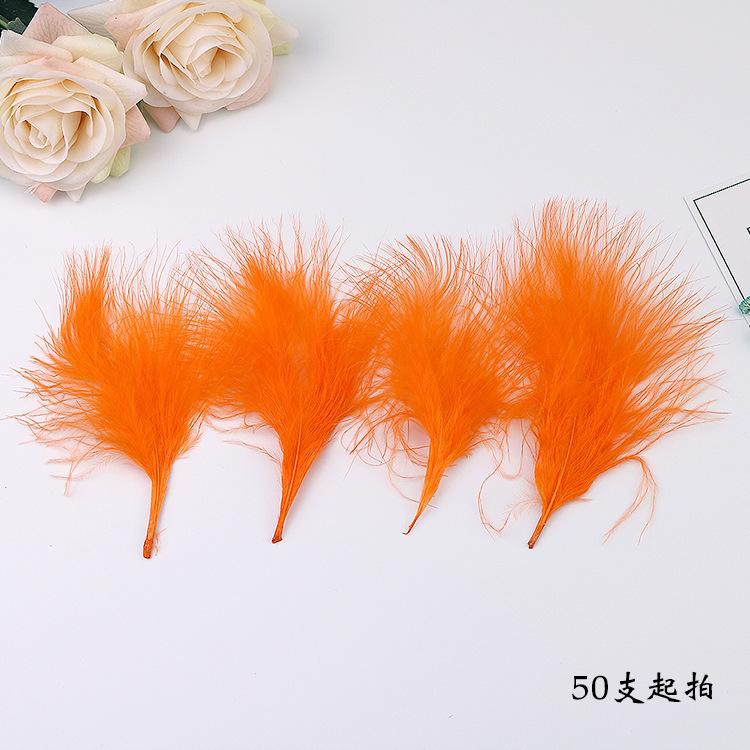 

50Pcs Turkey Feather Diy Color Vascular Fleece Feather Accessories Decorative Feather Lake Blue
