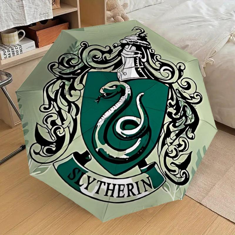 1PC Slytherin Crest Umbrella-8-Rib Reinforced, Automatic Open, Lightweight & Durable, Cute Fashion Accessory for Outdoor, D2712