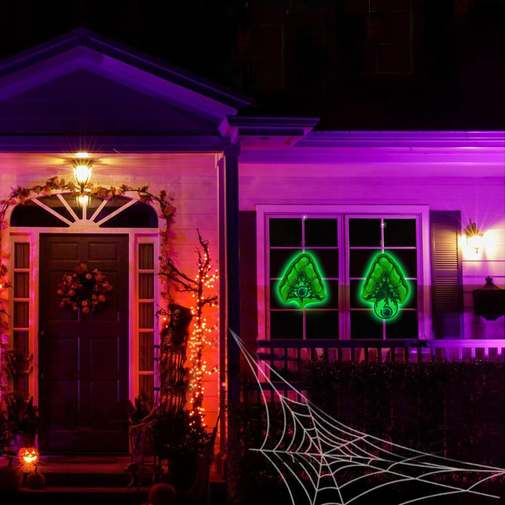 Fluorescent Halloween Ornament Double-Sided Fluorescent Eyes Halloween Trickery Night Giant Eyes Horror Decoration