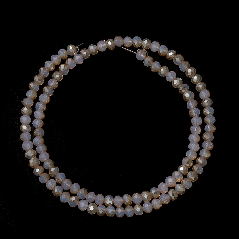 

4 6 8mm Faceted Crystal Beads White Semi Amber Glass Loose Spacer Beads For Jewelry Making DIY Bracelets Necklace Accessories