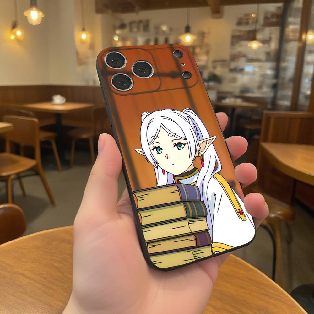 

Frieren Sousou No Frieren Anime Phone Case For iPhone 17,16,15,14,13,12,11,Pro,XS,Max,XR,Plus,E,SE4,Mini Black Soft Cover iPhone17PRO