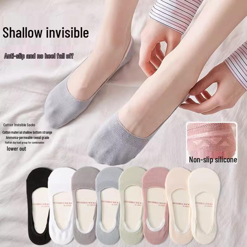 

Женские летние носки-лодочки с низким вырезом и противоскользящим эффектом – 3 пары One size