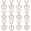 Heart Letters 26 Love Crystal Women Silver Plated Chain Jewelry Necklace