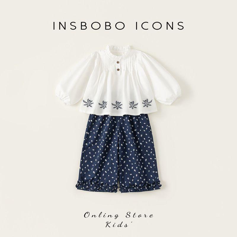 Insbobo Girls  Suit 2026 Spring Children s Clothing New Stylish Baby Clothes Fashionable Spring and Autumn Fashion White 90