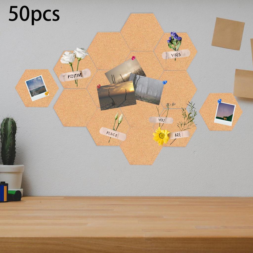 50 kusů korkových desek s plnou lepicí zadní stranou Korkové desky Nástěnka pro připevňování špendlíků Korková deska pro fotografie, poznámky, malování