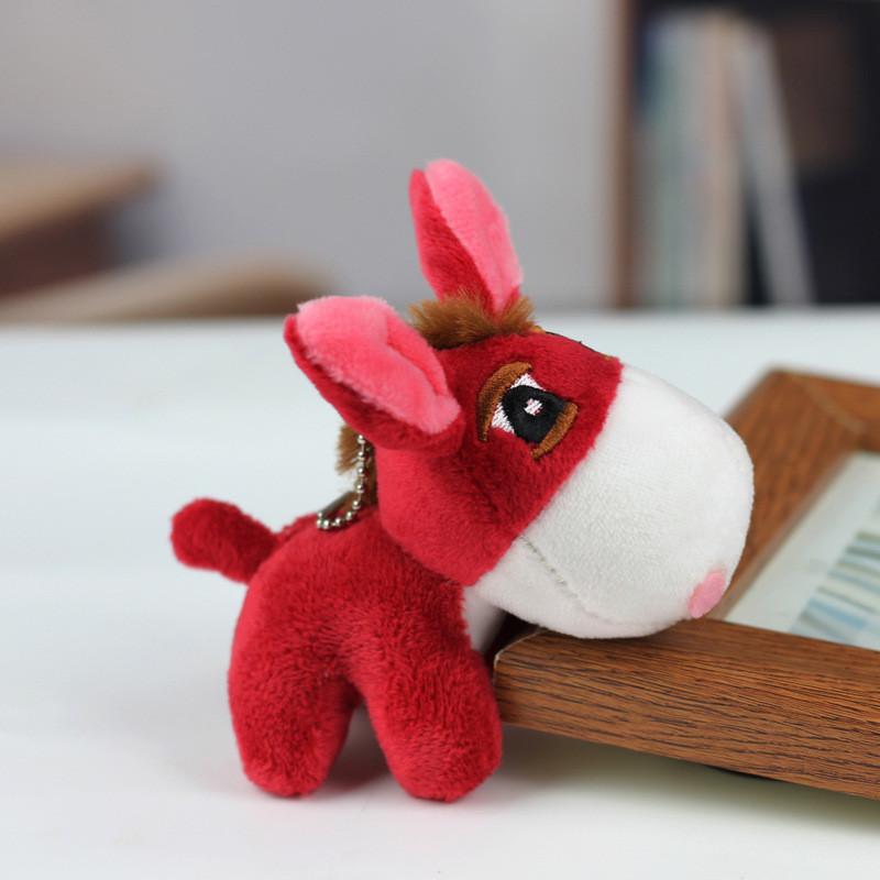 Adorable Creative Donkey Plush Toy Keychain Cute Short Plush Animal Ornament Gift