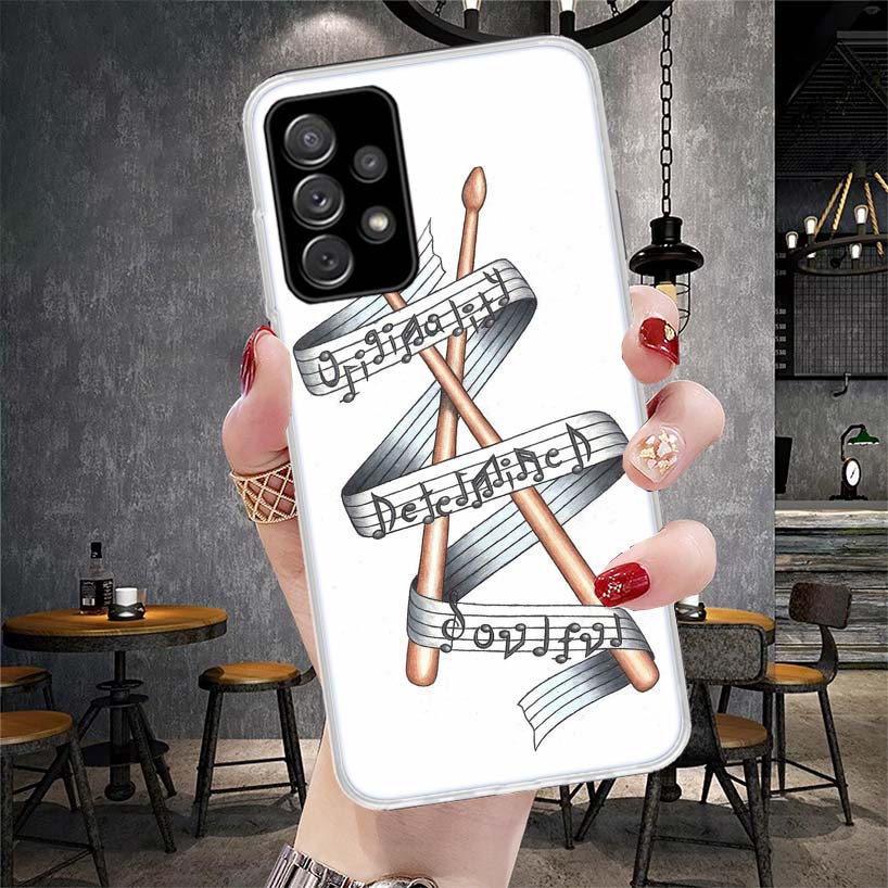 

Музыкальный инструмент Барабан Чехол для телефона Rock для Samsung Galaxy A12 A22 A32 A52 A72 A02S A51 A50S A71 A70 A31 A20S Note 20 Ultra S10 Samsung A52
