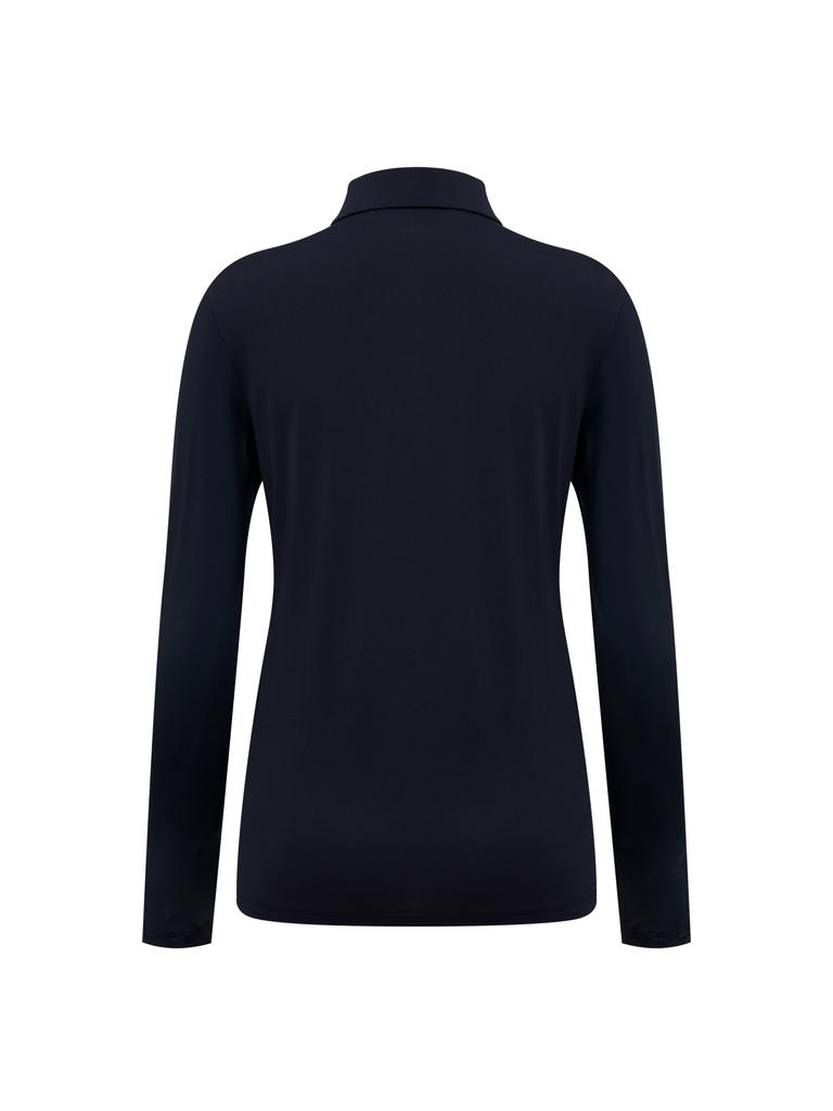 EIDER Ice-T Women'S Long Sleeve Polo Shirt_Dark Navy