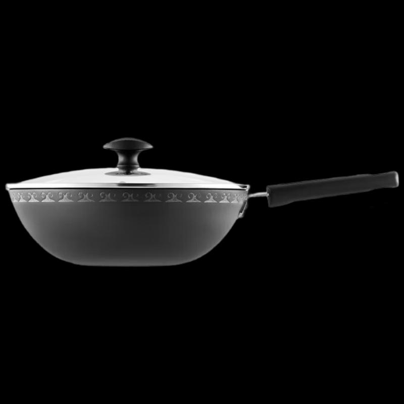 COOKER KING 32cm Uncoated Cast Iron Wok