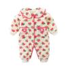 Baby Girl Fleece-Lined Lambswool Onesie: Autumn & Winter Warm Outerwear