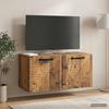 Wall Mounted TV Cabinet Reclaimed Wood Look 59.5 X 31 X 30 Cm