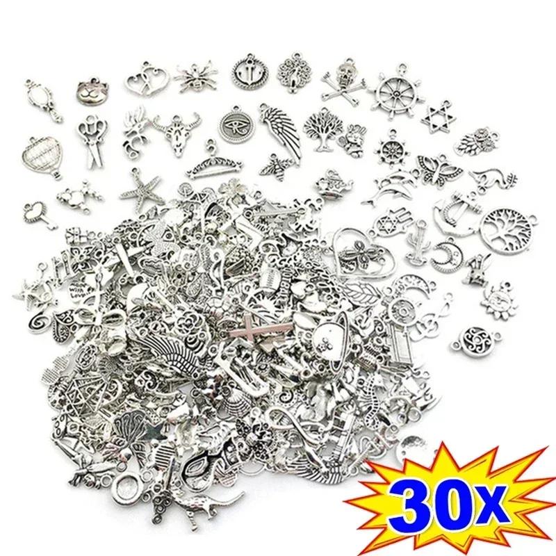 100pcs Tibetan Silver Mixed Pendant Animals Charms Beads for Jewelry Making Bracelet Earrings Necklace DIY Craft Art Charms