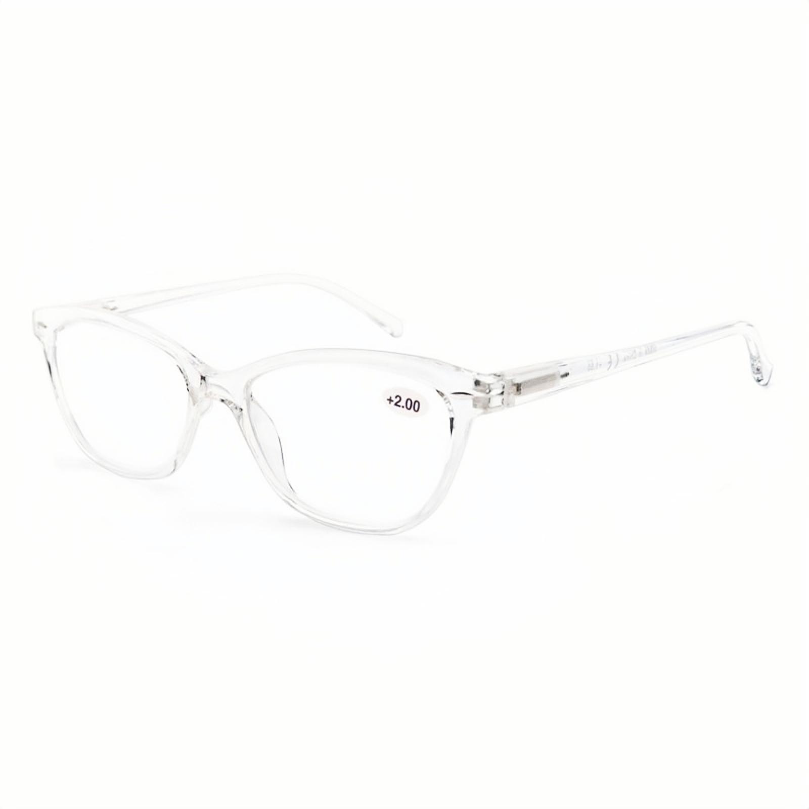 

Reading Glasses For Women Personality Cat Eye Reader Rivet Decorative Frame Amplifier For Presbyopic glasses Fashion Ladies 3.75