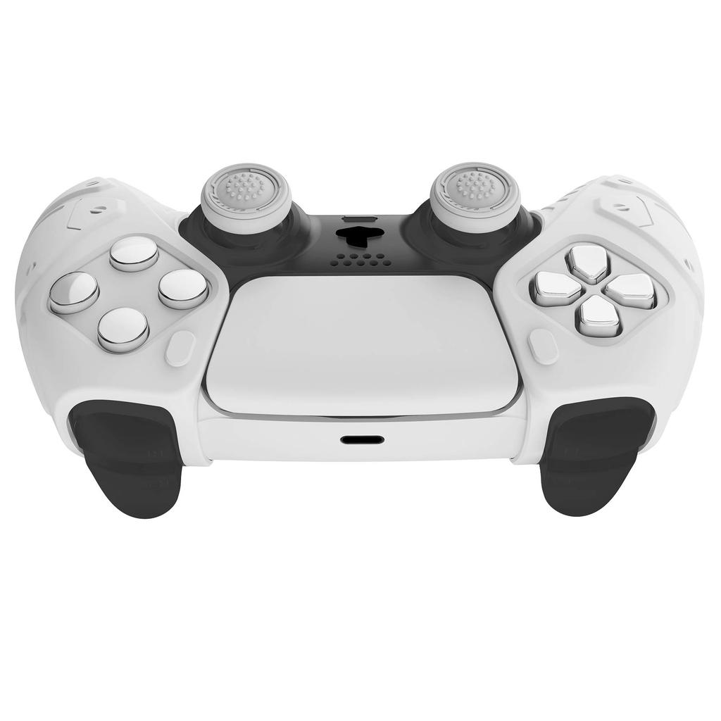 Husă compatibilă cu carcasa PlayVital ps5 compatibilă doar cu grip ergonomic moale din silicon pentru controller cu capac pentru joystick compatibil cu ps5 poate fi