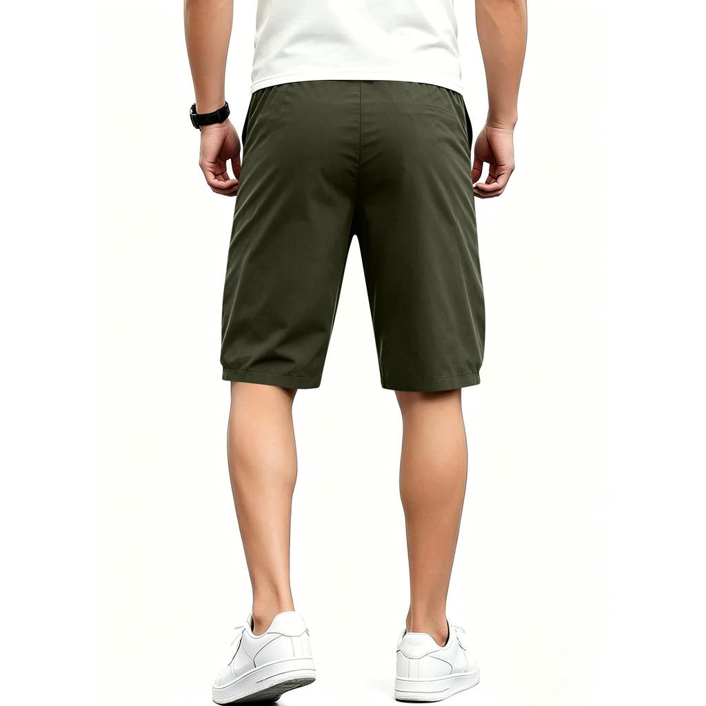 Herren Shorts mit mehreren Taschen Lässiger lockerer Schnitt Kordelzug Taille Knielang Utility Shorts für Outdoor-Sportarten