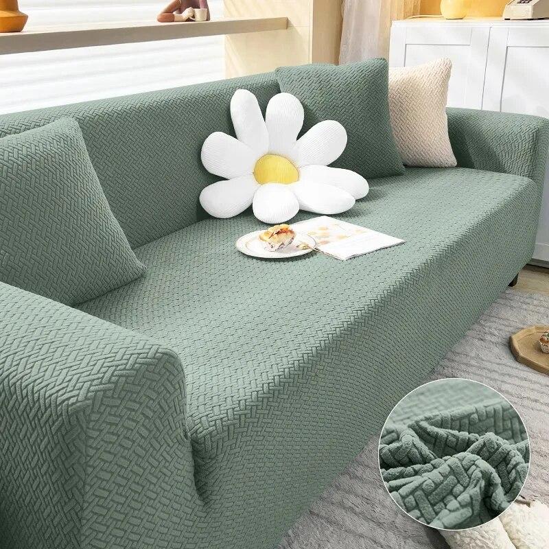 Thick Elastic Sofa Cover Slipcover For Living Room Stretch Polar Fleece Armchair Cover 1 /2 /3 /4 Seater Corner Couch Cover
