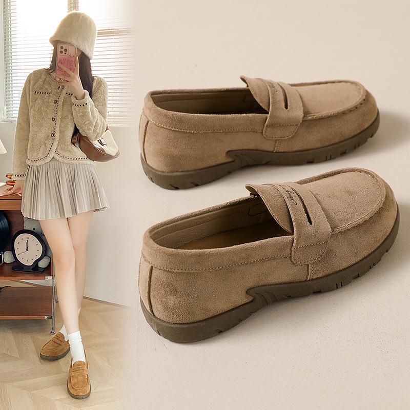 28120 Retro Shoes Women's 2026 Autumn New Soft-soled Casual Shoes Versatile Doudou Shoes