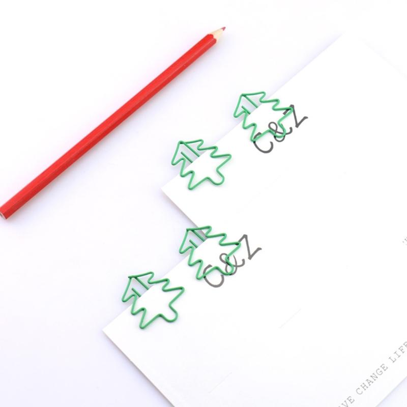 15 Pieces Cute Paper Clips Christmas Tree Shape, Funny Paperclips Bookmarks Planner Bookmark Clips Funny School Office