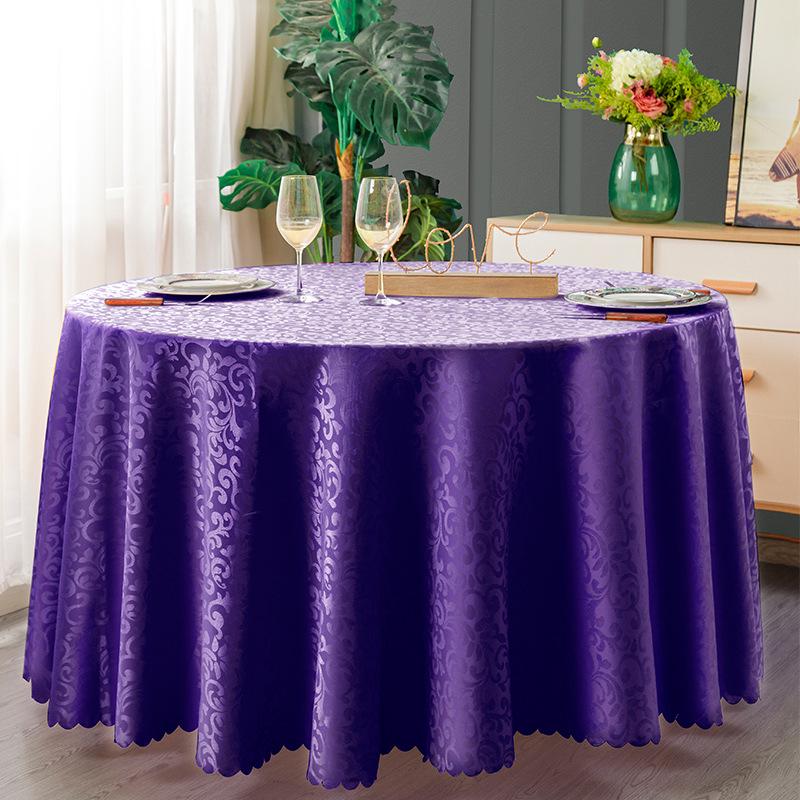 European Style Double Hook Floral Round Tablecloth for Hotel, Restaurant & Wedding Conference Dining Tables