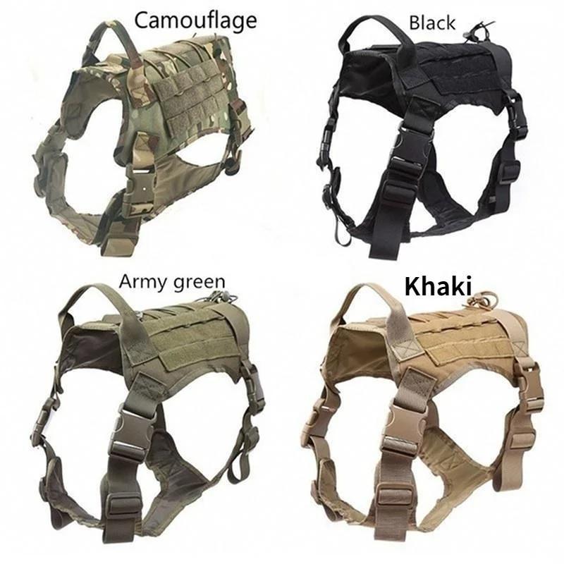 Tactical Dog Harness Pet Military Training Dog Vest Shepherd Dog Harness Vest for Medium Large Dogs (Khaki,M) хаки