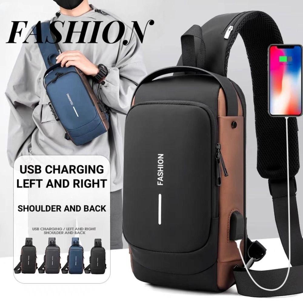 Password Lock Male Multifuctional Shoulder Bag Water Proof Sport Crossbody Bag  Motorcycle Use