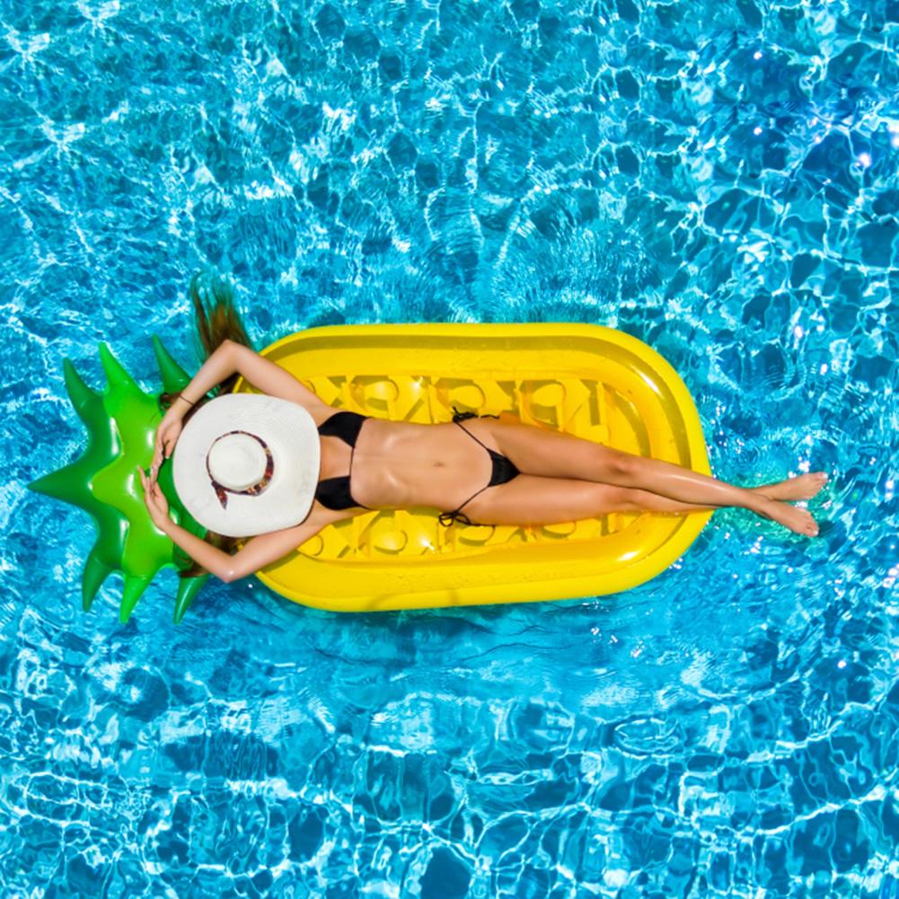 Pineapple Inflat Air Mattress Foldable Floating Water Recliner Mats Comfortable PVC Large Size Swimming Pool Accessories