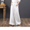 Japanese Style Linen Wide-Leg Yoga Pants - Women's Casual Cotton Blend Straight-Leg Draping Trousers