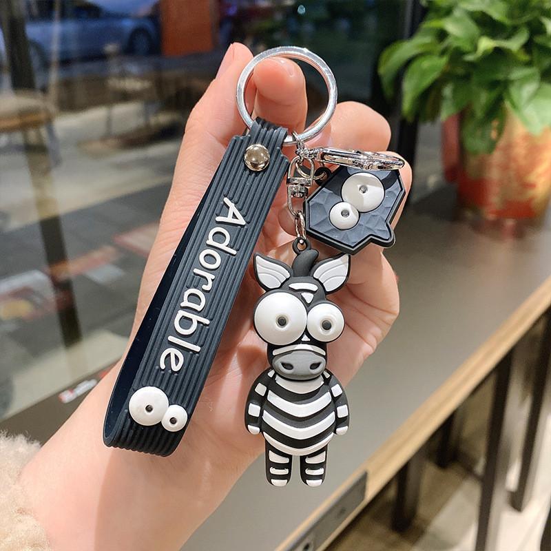Zebra Fun Silicone Keychain Adorable Animal Key Accessory Great For Festivals And Events