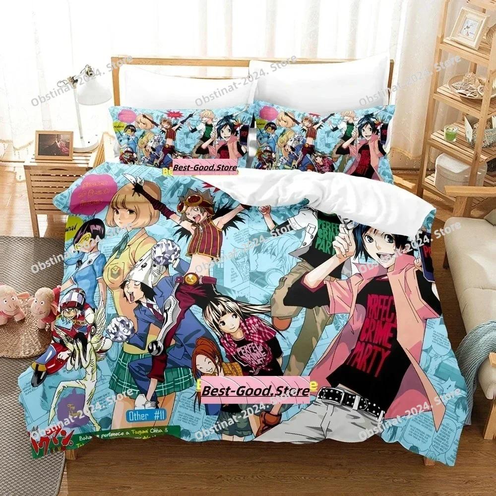 Bakuman Beding Set Printed Bed Linen Set With Pilowcase Soft Duvet Cover Soft Single Double Quen Super King-Sized Dimensionsd Dimensions Adult People