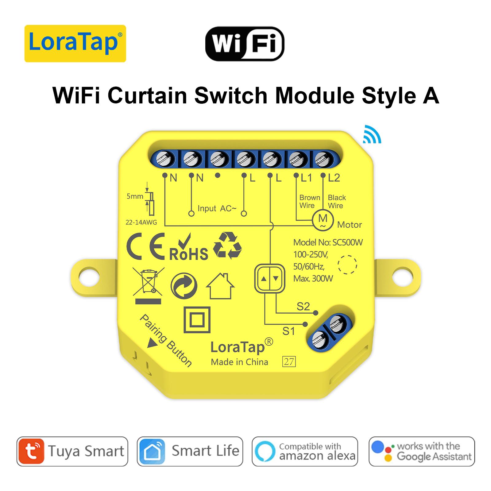 

LoraTap Tuya Smart ZigBee & Wi-Fi Curtain Blinds Switch Module Процентное дистанционное голосовое управление с помощью Google Assistant Alexa