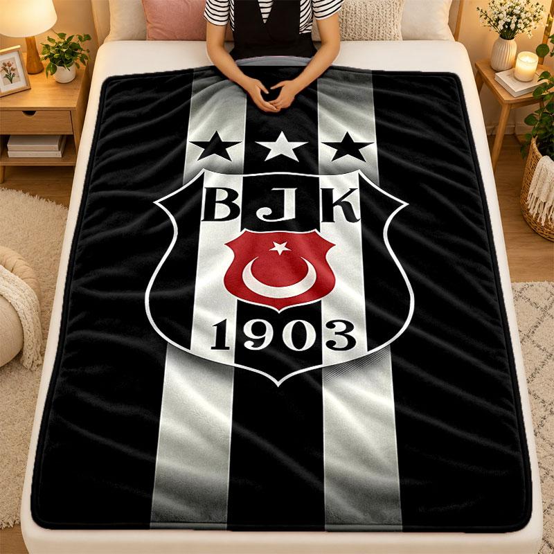 Flannel BlanketBesiktas Warm Soft Throw Blanket for Indoor Sofa Bed Living Room Use