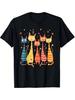 Women'S T Shirts Colorful Cats Graphic Tee Playful Cat Illustration Five Distinct Cats Patterned Des